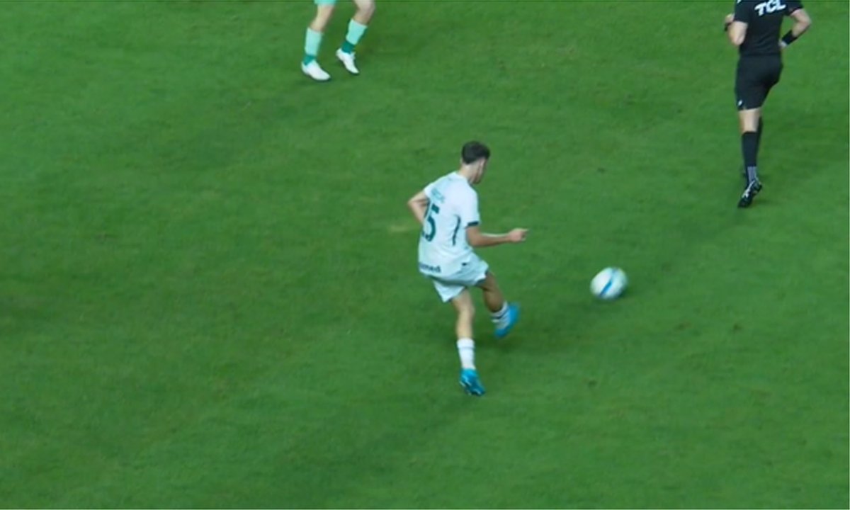 Goiás teve gol anulado contra o América após bola bater no árbitro (foto: Reprodução/CBF)