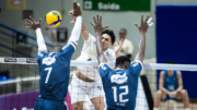 Jogadores de Minas e JF Vôlei (foto: Hedgard Moraes/ MTC)