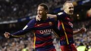 Neymar e Iniesta (foto: Javier Soriano/AFP)