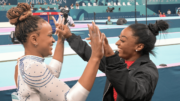 Rebeca Andrade e Simone Biles, ginastas (foto: Leandro Couri/EM/D.A Press)