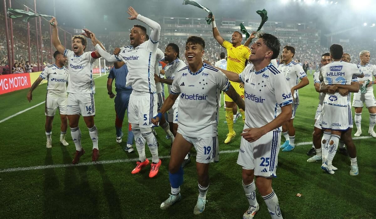Cruzeiro ganhou do Lanús por 1 a 0 e está na final da Copa Sul-Americana (foto: ALEJANDRO PAGNI / AFP)