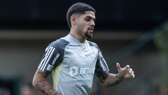 Rubens durante treino do Atlético na Cidade do Galo (foto: Pedro Souza/Atlético)