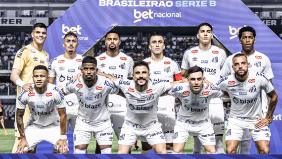 Time do Santos na Série B (foto: Raul Baretta/ Santos FC.)