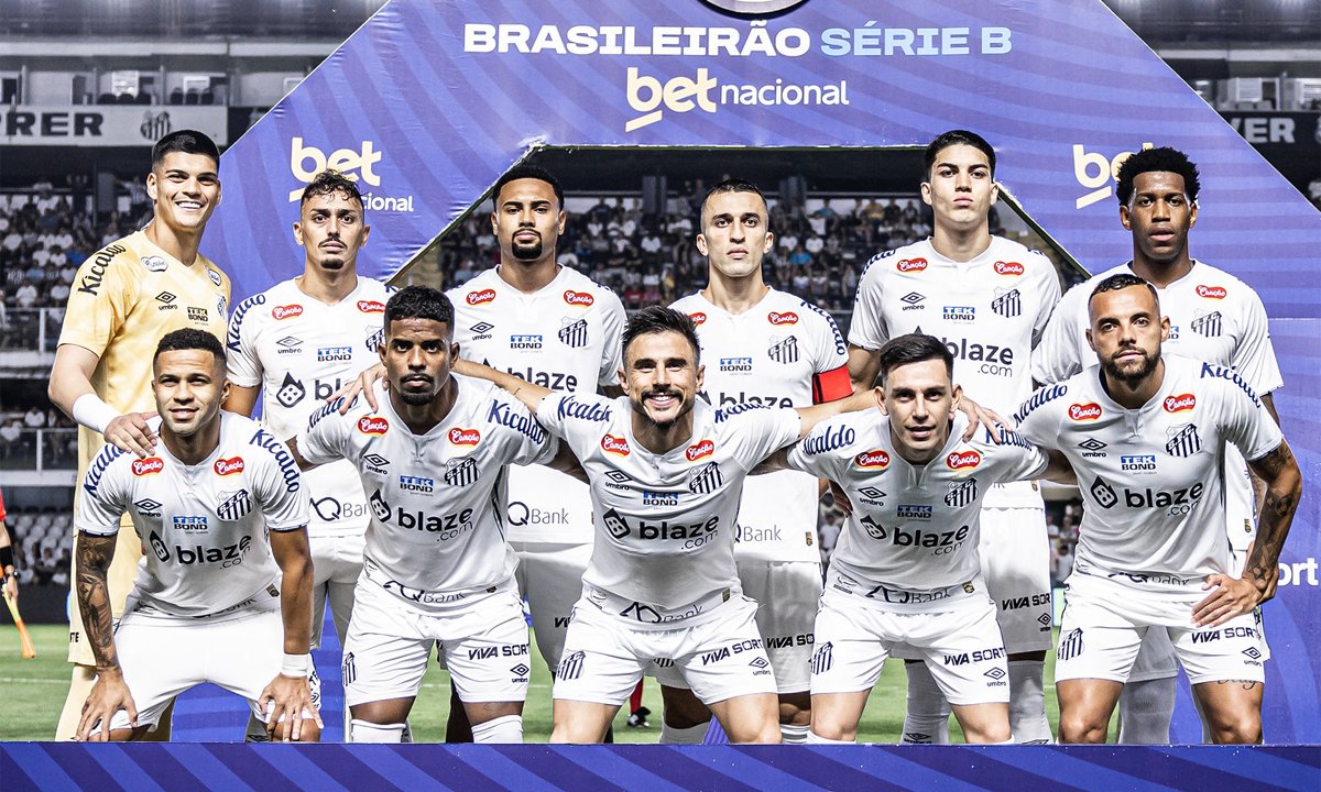 Time do Santos na Série B (foto: Raul Baretta/ Santos FC.)