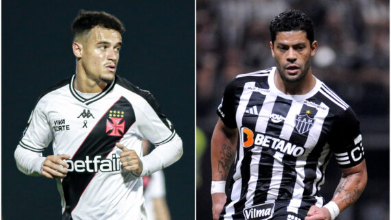 Coutinho e Hulk: referências técnicas de Vasco e Atlético, respectivamente (foto: Matheus Lima/Vasco e Alexandre Guzanshe/EM/D.A Press)