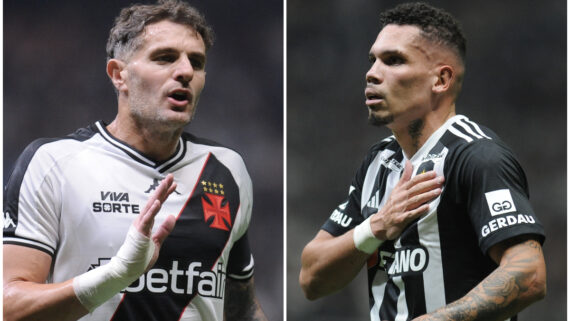 Vegetti and Paulinho, the two destaques of Vasco and Atlético (Photo: Alexandre Guzanshe/EM/DA.Press)