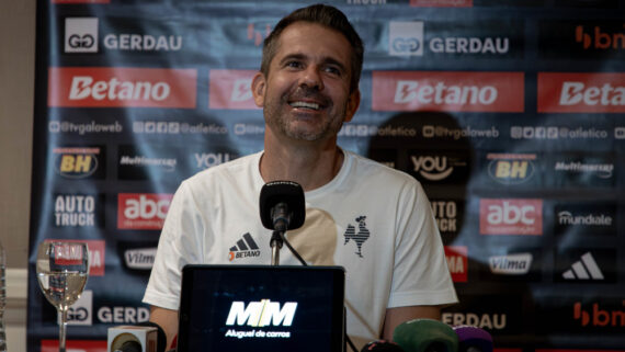 Victor concedeu entrevista após classificação do Atlético à final da Libertadores (foto: Pedro Souza/Atlético)