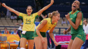 Fernanda Venturini, medalhista olímpica do vôlei brasileiro (foto: AP Photo/Greg Baker)