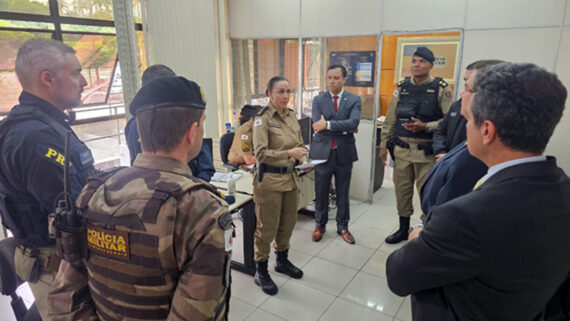 Polícia Militar de Minas Gerais em coletiva antes da final da Copa do Brasil (foto: Divulgação/MPMG)