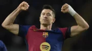 Lewandowski, jogador do Barcelona (foto: Josep LAGO/AFP)