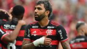 Gabigol comemora gol marcado pelo Flamengo diante do Atlético (foto: Alexandre Guzanshe/EM/D.A Press)