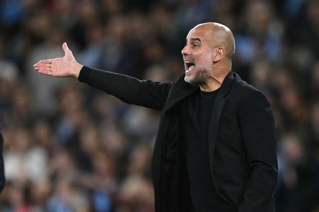 Pep Guardiola, técnico do Manchester City (foto: Oli Scarff/AFP)