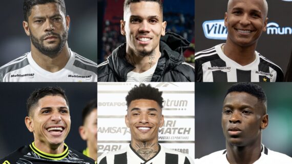 Rosto dos atacantes de Atlético e Botafogo (foto: Pedro Souza / Atlético e Vitor Silva / Botafogo)