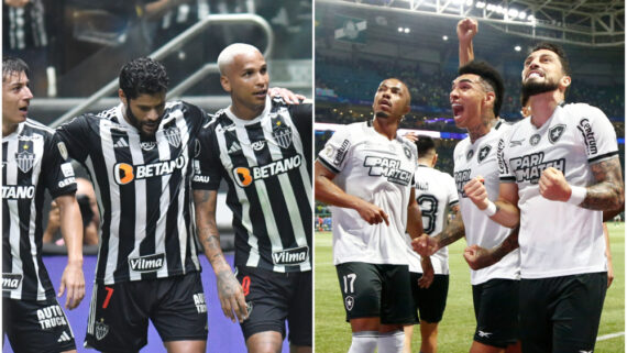 Atlético e Botafogo medirão forças em jogo único pela taça da Libertadores (foto: Montagem com imagens de Alexandre Guzanshe/EM/D.A Press e Vítor Silva/Botafogo)