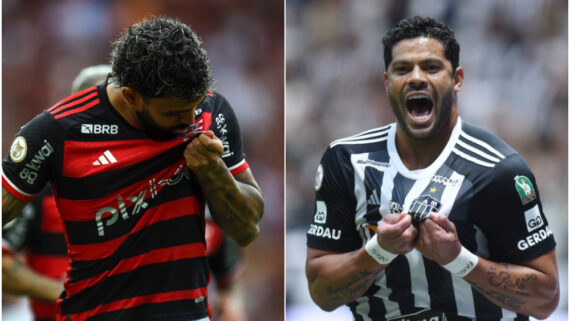 Gabigol e Hulk, ídolos de Flamengo e Atlético, respectivamente (foto: Marcelo Cortes/CRF e Gladyston Rodrigues/EM/D.A Press)