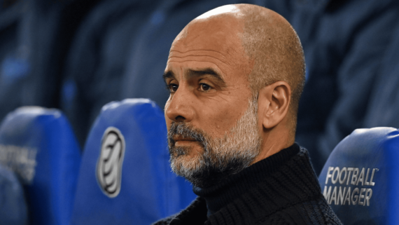 Pep Guardiola, técnico do Manchester City (foto: Glyn Kirk/AFP)