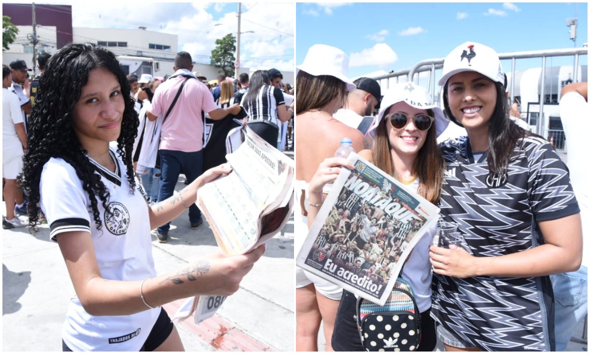 Torcedoras do Atlético receberam guia especial do No Ataque/Estado de Minas (foto: Gladyston Rodrigues/EM/DA.Press)