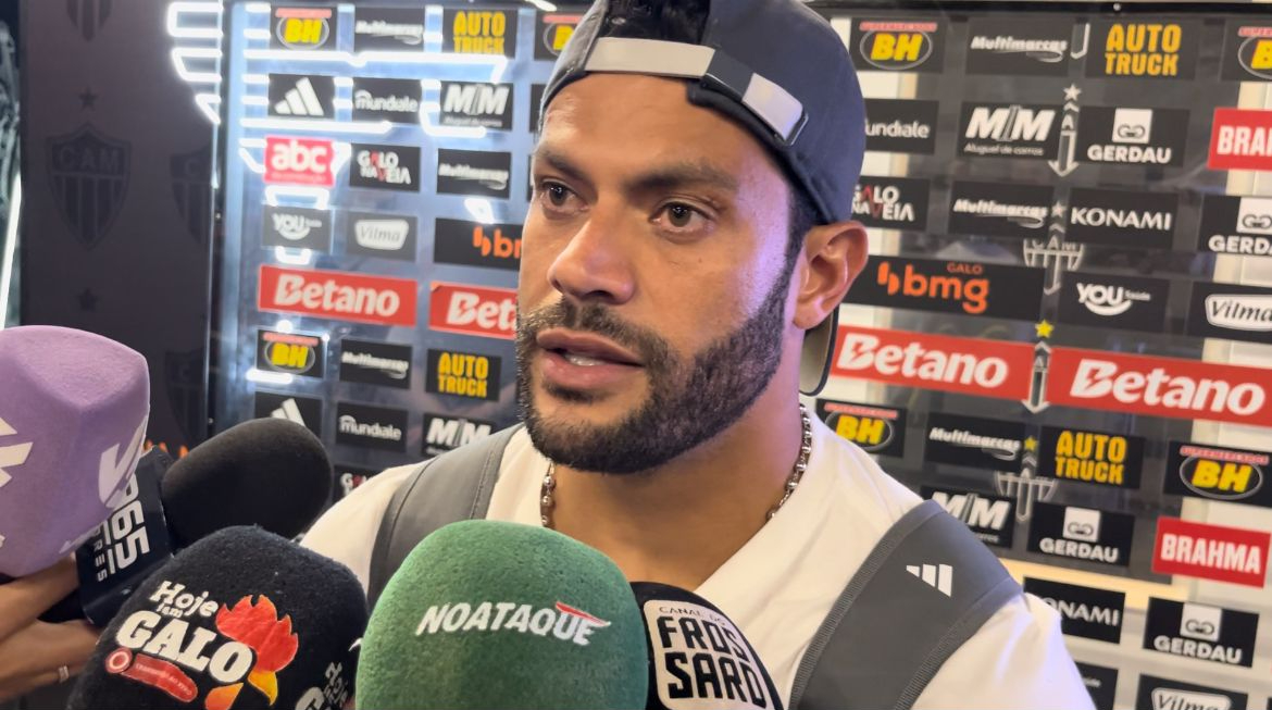 Hulk, atacante do Atlético, na zona mista da Arena MRV - (foto: Lucas Bretas/Sem Ataque)