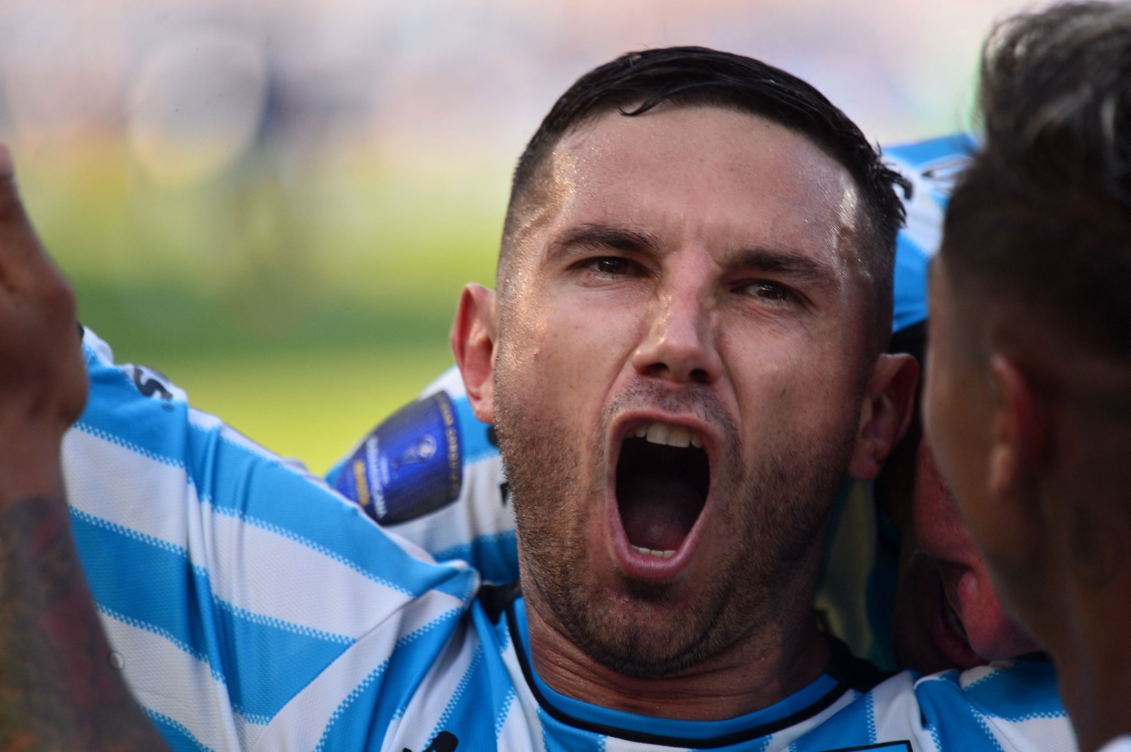 Maravilla Martínez vibra com gol do Racing sobre o Cruzeiro - (foto: Daniel Duarte/AFP)