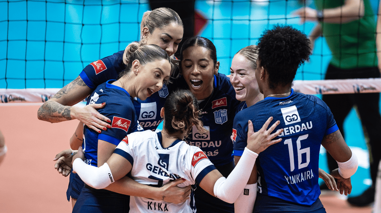Jogadoras de vôlei do Minas (foto: Hedgard Moraes/Minas Tênis Clube)
