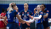 Jogadoras de vôlei do Minas (foto: Hedgard Moraes/Minas Tênis Clube)