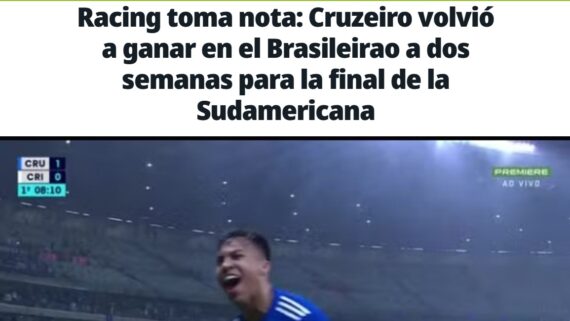 Olé destaca vitória do Cruzeiro (foto: Reprodução)