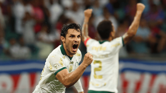 Raphael Veiga, do Palmeiras, comemorando gol sobre o Bahia, pelo Brasileiro (foto: Raphael Veiga)