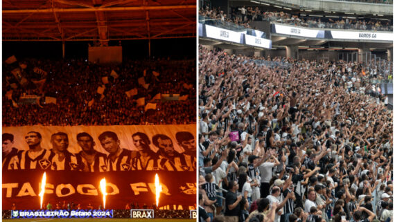 Botafogo e Atlético têm 22 mil ingressos cada para setores exclusivos de cada torcida (foto: Vitor Silva/Botafogo e Daniela Veiga / Atlético)