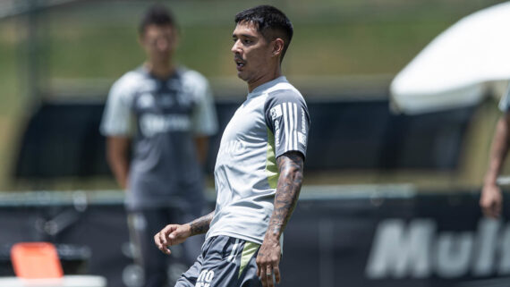 Zaracho em treino do Atlético na Cidade do Galo (foto: Pedro Souza/Atlético)