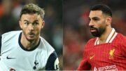 Maddison, do Tottenham, e Salah, do Liverpool (foto: ANDY BUCHANAN / AFP e Oli SCARFF / AFP)