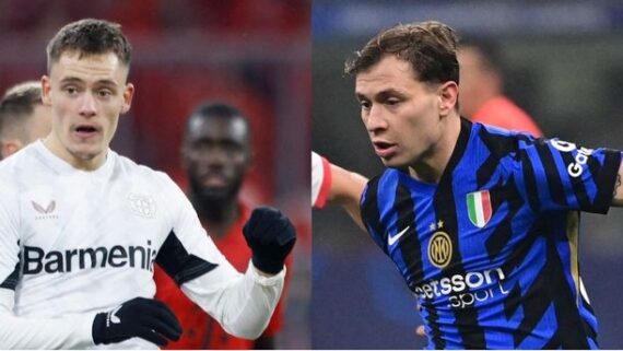 Wirtz, do Bayer Leverkusen, e Barella, da Internazionale (foto: Michaela STACHE / AFP e PIERO CRUCIATTI / AFP)