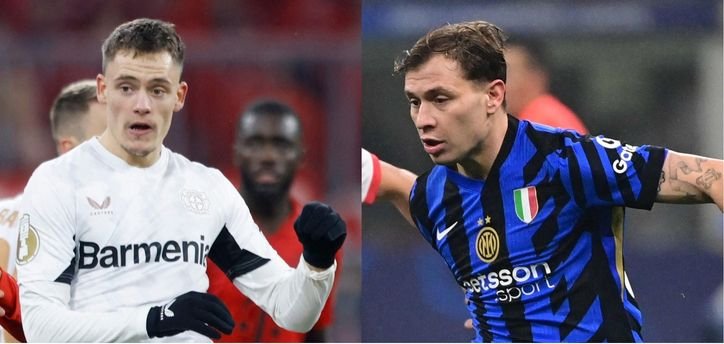 Wirtz, do Bayer Leverkusen, e Barella, da Internazionale (foto: Michaela STACHE / AFP e PIERO CRUCIATTI / AFP)