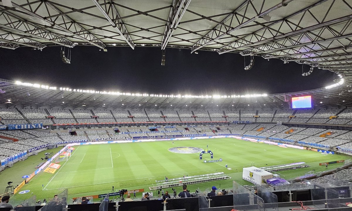 Jogo entre Cruzeiro e Palmeiras, no Mineirão (foto: João Victor Pena/No Ataque)