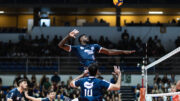 Lance do jogo de vôlei entre Minas e Bauru (foto: Hedgard Moraes/ MTC)