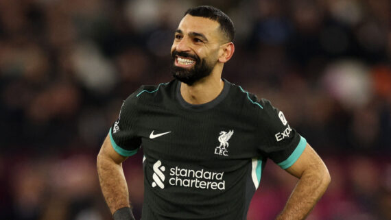 Mohamed Salah em jogo entre Liverpool e West Ham em 29 de dezembro de 2024 (foto: Adrian Dennis / AFP)