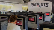 Avião do New England Patriots que foi utilizado pelo Botafogo (foto: Reprodução/BotafogoTV)