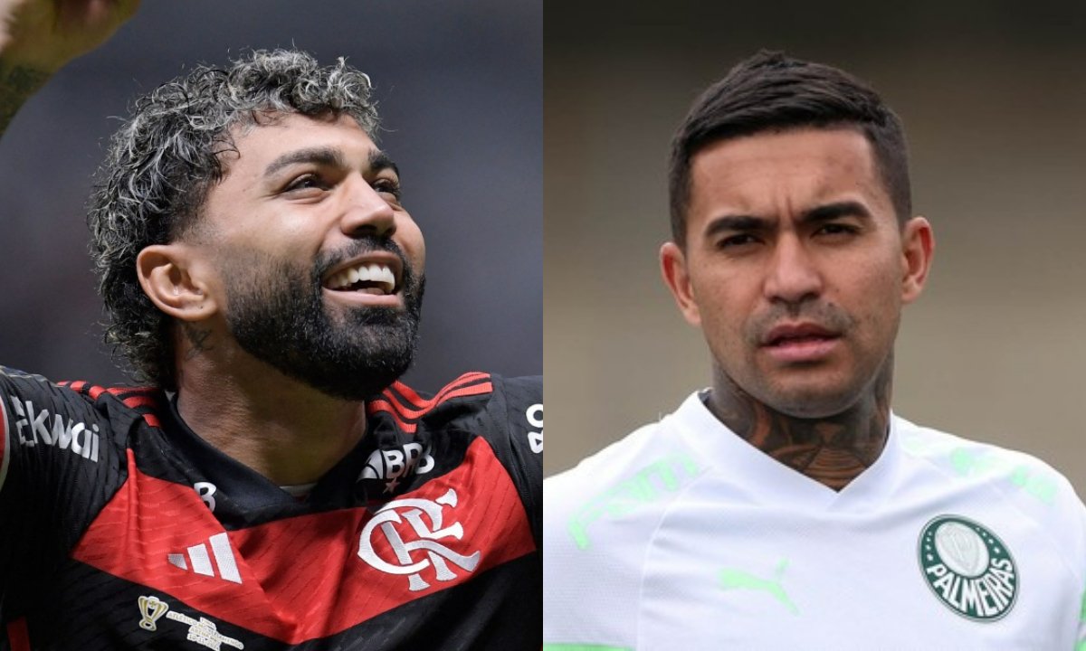 Gabigol e Dudu serão jogadores do Cruzeiro (foto: Montagem de fotos de Douglas Magno/AFP e Fabio Menotti/Palmeiras)