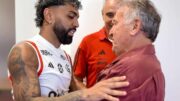 Zico e Gabigol em um dos encontros no Ninho do Urubu, CT do Flamengo (foto: Marcelo Cortes/CRF)