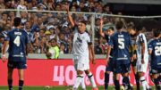 Jogador do Central Córdoba comemorando gol (foto: Jose ALMEIDA / AFP)