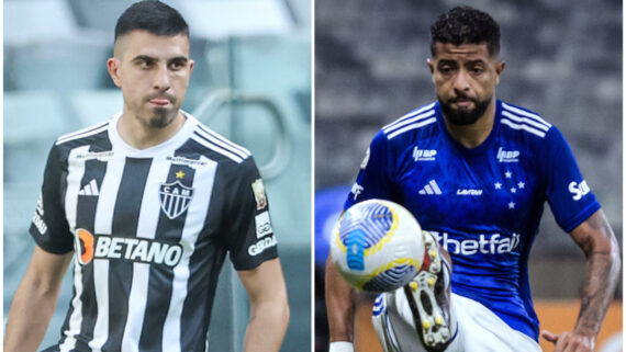 Battaglia, do Atlético, e João Marcelo, do Cruzeiro (foto: Pedro Souza/Atlético e Gustavo Aleixo/Cruzeiro)