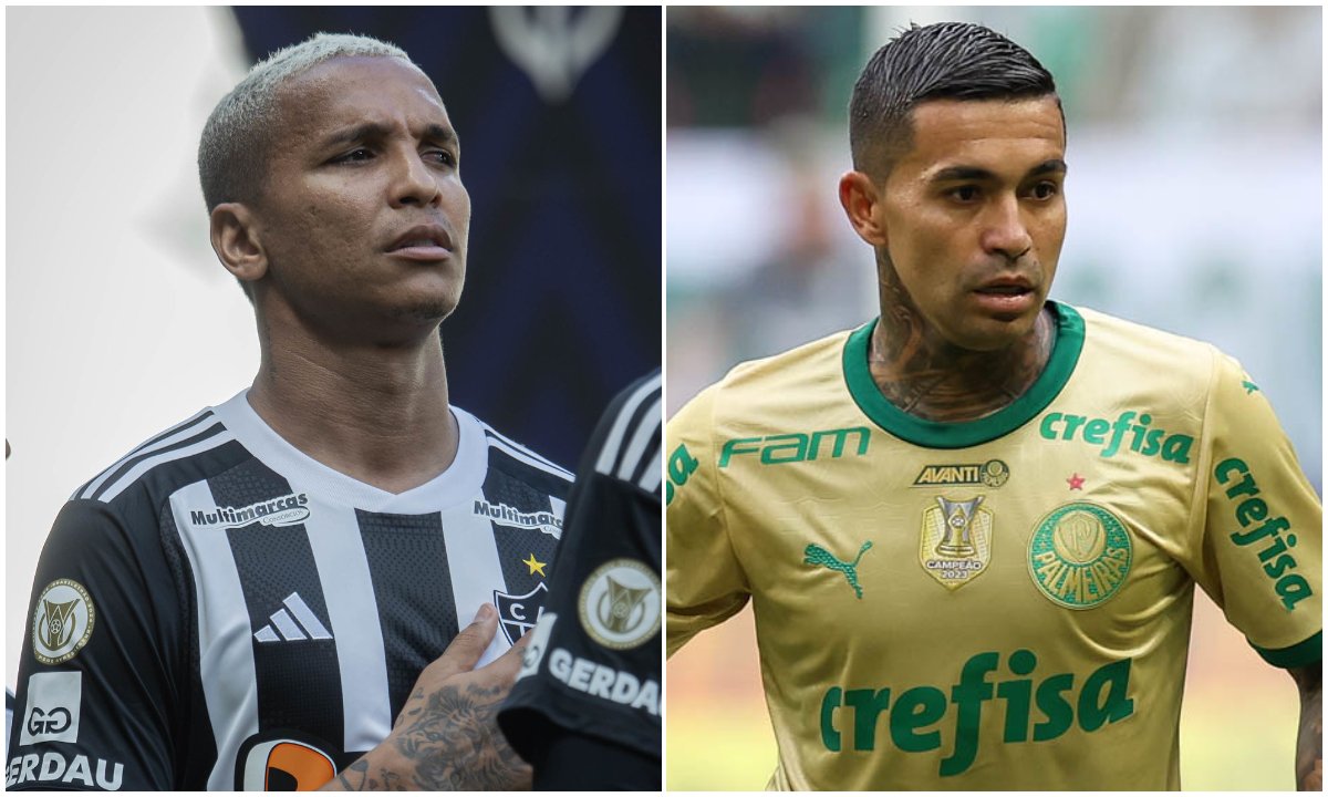 Deyverson e Dudu atuaram juntos por três temporada no Palmeiras (foto: Pedro Souza/Atlético e Cesar Greco/Palmeiras/by Canon)