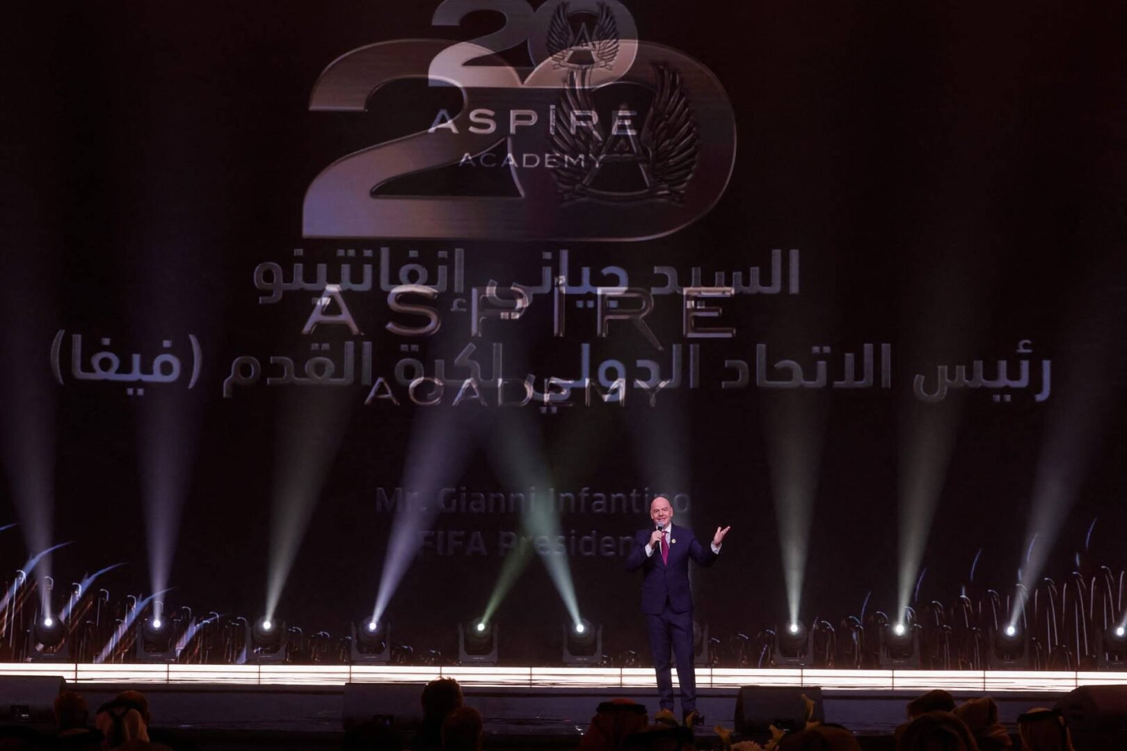 Presidente da Fifa, Gianni Infantino, durante Fifa The Best (foto: Karim Jaafar/AFP)