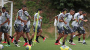 Jogadores do Atlético em treino na Cidade do Galo (foto: Pedro Souza/Atlético)