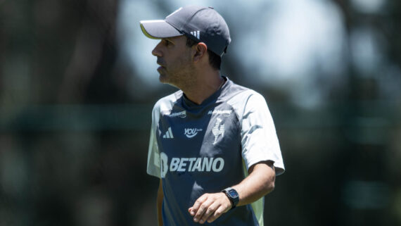 Lucas Gonçalves em treino do Atlético na Cidade do Galo (foto: Pedro Souza/Atlético)