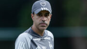 Auxiliar técnico do Atlético, Lucas Gonçalves durante treino na Cidade do Galo (foto: Pedro Souza/Atlético)