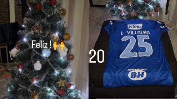 Villalba passou Natal com camisa do Cruzeiro (foto: Reprodução)