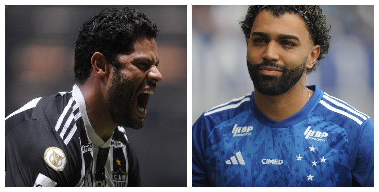 Hulk, do Atlético, e Gabigol, do Cruzeiro (foto: Alexandre Guzanshe/EM/D.A. Press)