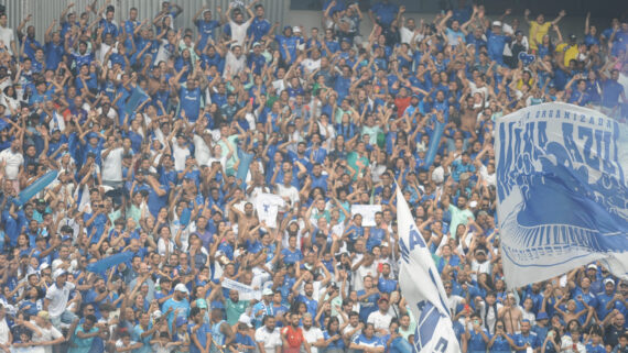 Torcedores do Cruzeiro no Mineirão, durante a apresentação dos reforços (foto: Alexandre Guzanshe/EM/D.A Press)