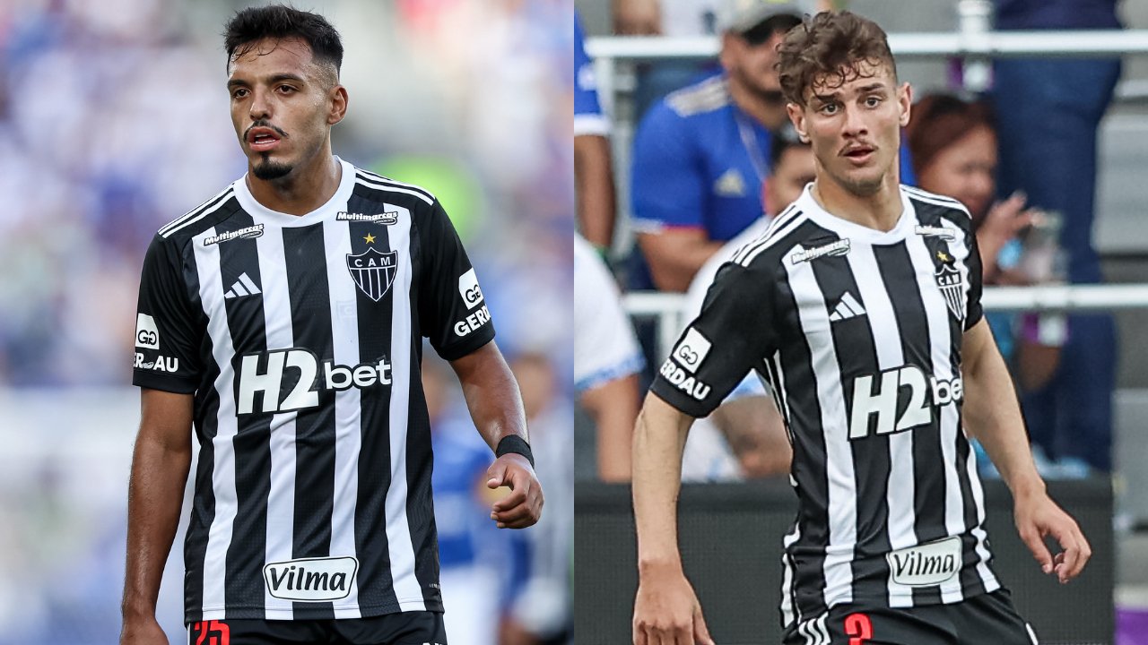Gabriel Menino e Natanael em Atlético x Cruzeiro nos Estados Unidos (foto: Pedro Souza / Atlético)