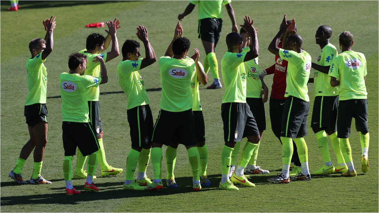 Grupo da Seleção Brasileira na Copa do Mundo de 2014 (foto: Rodrigo Clemente/EM/D.A Press)